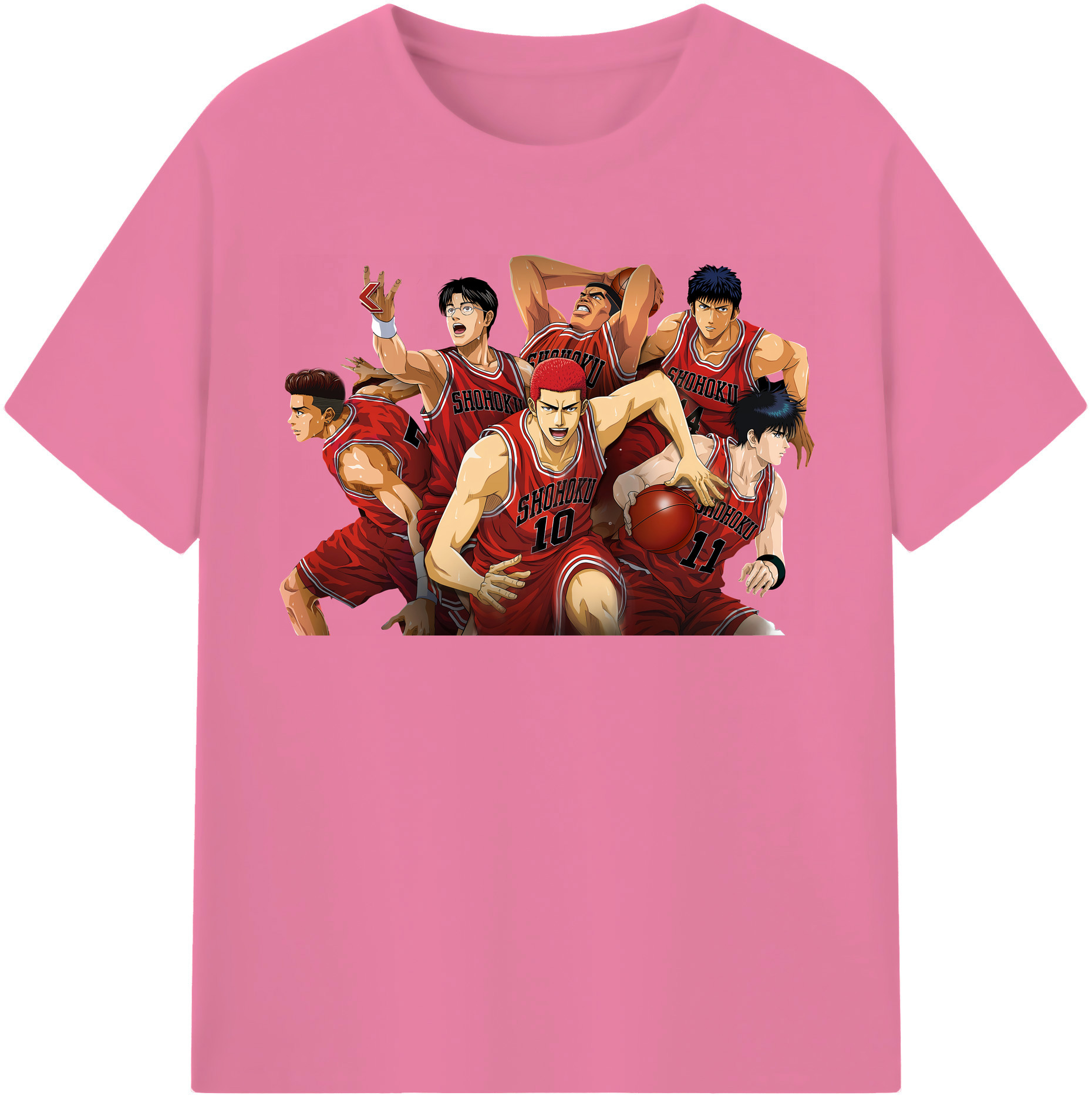 SLAM DUNK／スラムダンク 綿100％半袖Tシャツ（フロントプリント）